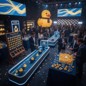 LZENGO promotional rubber ducks for trade show booth engagement and corporate event giveaways