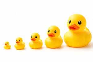 rubber duck size comparison mini standard large giant white background custom rubber ducks bulk supplier