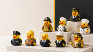 Profession themed rubber ducks for corporate gifts and office branding